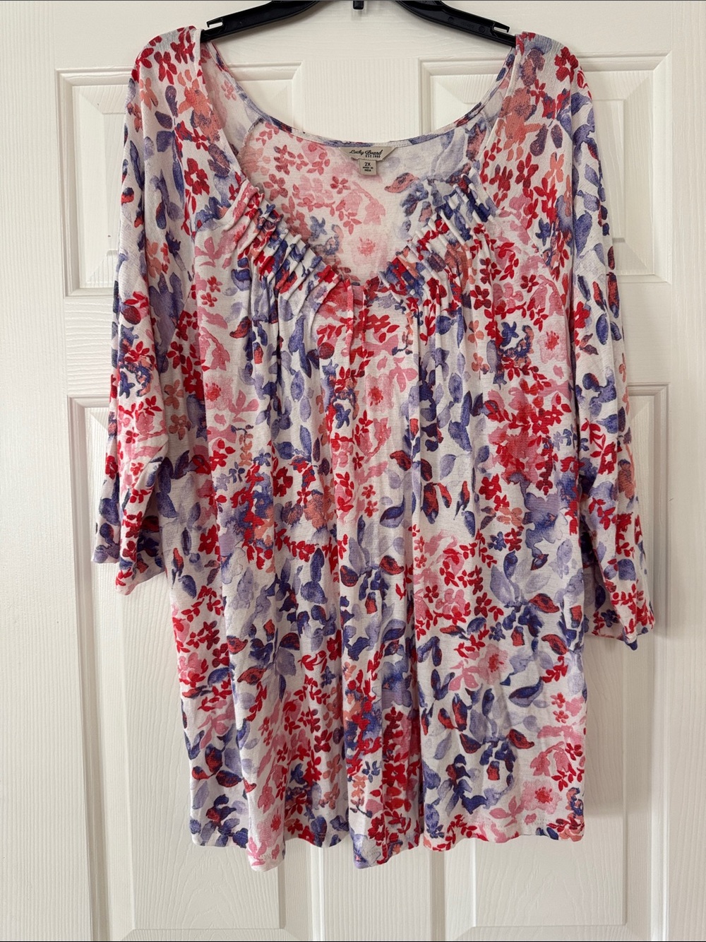 Lucky Brand White Tunic Top with Floral Print women’s 2x